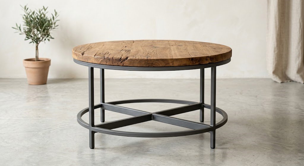 Atlas Round Industrial Coffee Table